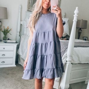 Ruffle Short Sleeve Mini Dress